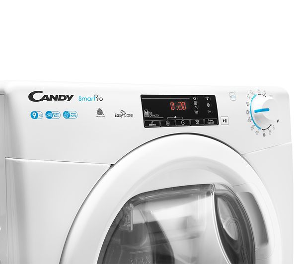 CANDY Smart Pro CSOE H9A2TE WiFi-enabled 9 kg Heat Pump Tumble Dryer - White