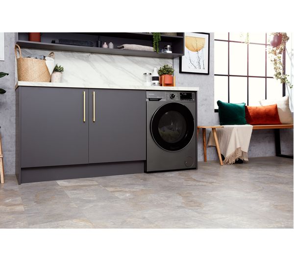 GRUNDIG FiberCatcher GW78941FG Bluetooth 9 kg 1400 Spin Washing Machine - Graphite