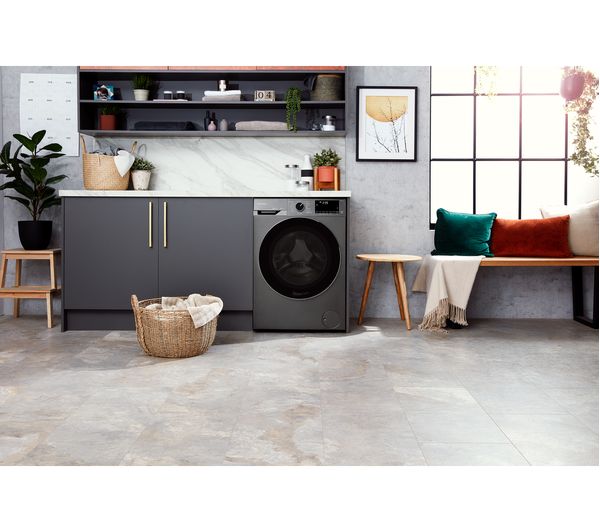 GRUNDIG FiberCatcher GW78941FG Bluetooth 9 kg 1400 Spin Washing Machine - Graphite