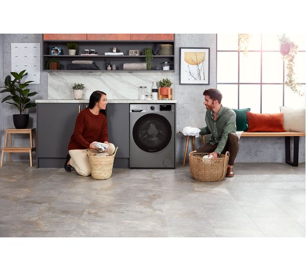GRUNDIG FiberCatcher GW78941FG Bluetooth 9 kg 1400 Spin Washing Machine - Graphite