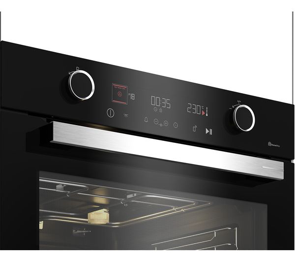 GRUNDIG GEBM12401BP Electric Pyrolytic Smart Oven - Black & Stainless Steel
