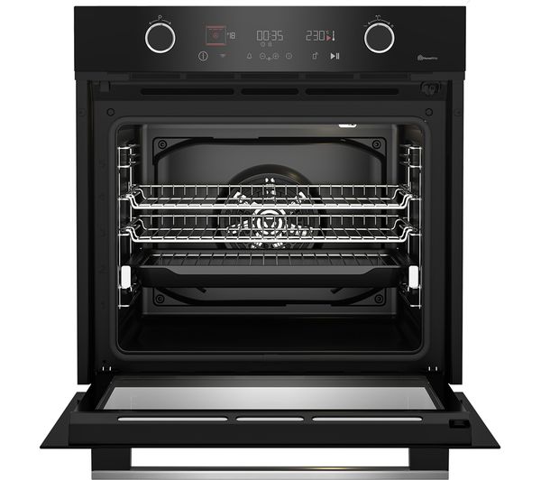 GRUNDIG GEBM12401BP Electric Pyrolytic Smart Oven - Black & Stainless Steel