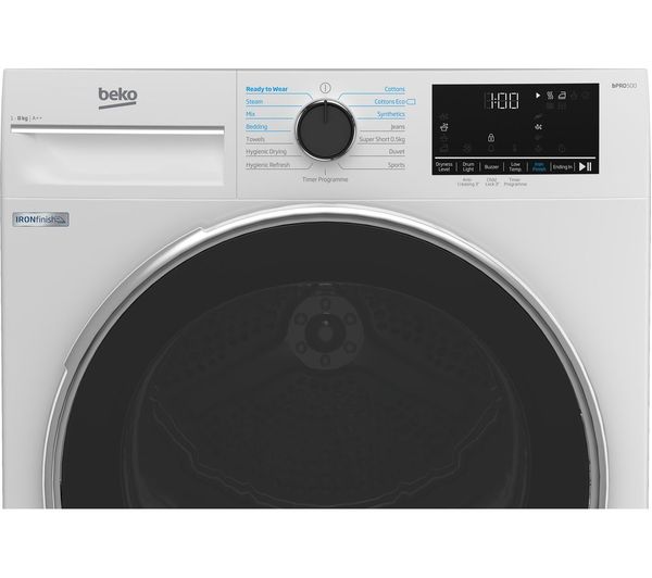 BEKO Pro IronFinish B5T4823IW 8 kg Heat Pump Tumble Dryer - White