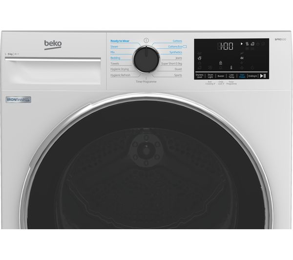 BEKO Pro IronFinish B5T4923IW 9 kg Heat Pump Tumble Dryer - White