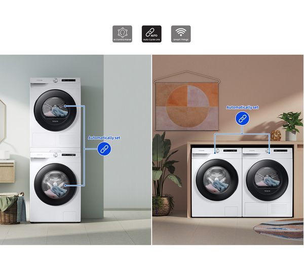SAMSUNG Series 5 ecobubble WW12T504DAW WiFi-enabled 12 kg 1400 Spin Washing Machine - White