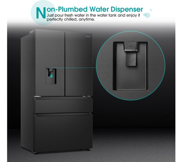 HISENSE PureFlat RF749N4WFF Fridge Freezer - Black Stainless Steel