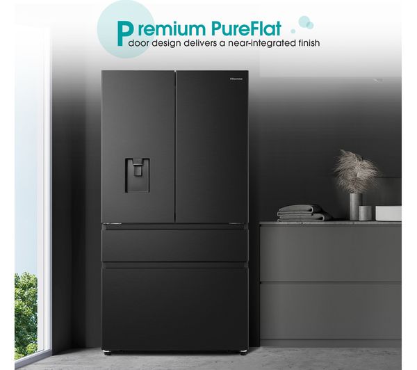 HISENSE PureFlat RF749N4WFF Fridge Freezer - Black Stainless Steel