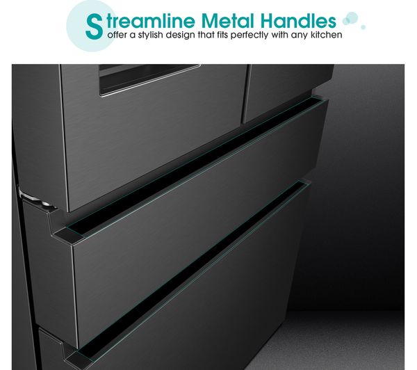 HISENSE PureFlat RF749N4WFF Fridge Freezer - Black Stainless Steel