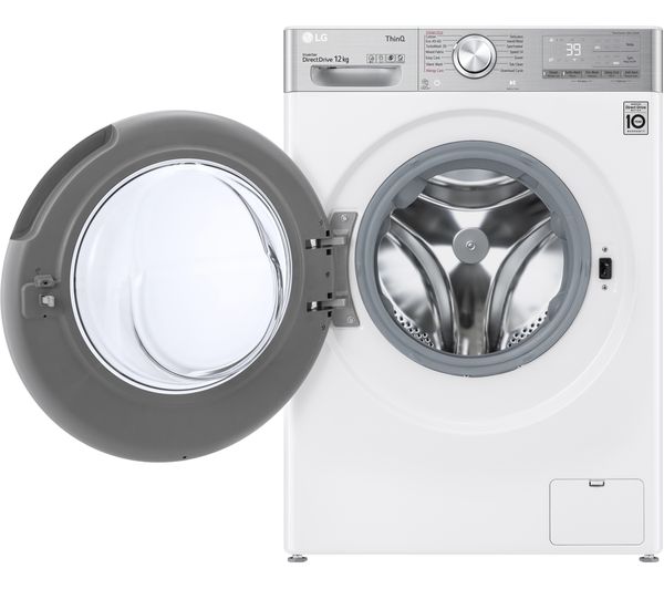LG TurboWash 360 with Steam+ V10 F4V1012WTSE WiFi-enabled 12 kg 1400 Spin Washing Machine - White