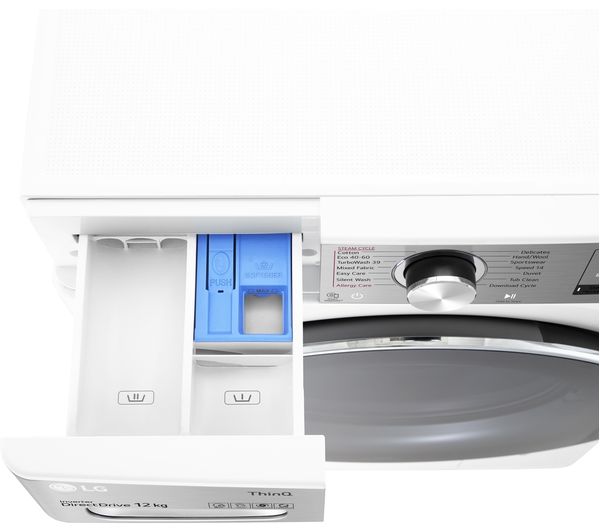 LG TurboWash 360 with Steam+ V10 F4V1012WTSE WiFi-enabled 12 kg 1400 Spin Washing Machine - White