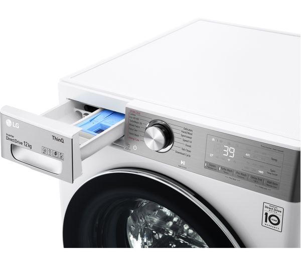 LG TurboWash 360 with Steam+ V10 F4V1012WTSE WiFi-enabled 12 kg 1400 Spin Washing Machine - White