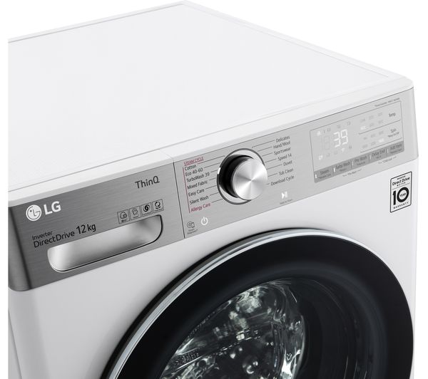 LG TurboWash 360 with Steam+ V10 F4V1012WTSE WiFi-enabled 12 kg 1400 Spin Washing Machine - White