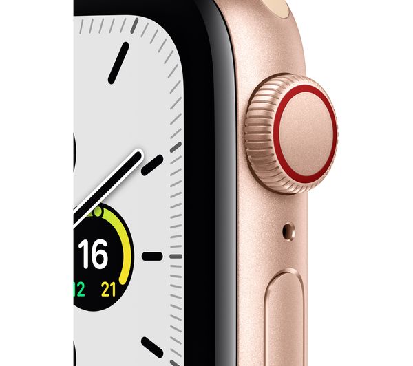 APPLE Watch SE Cellular - Gold Aluminium with Maize & White Sport Loop 40 mm