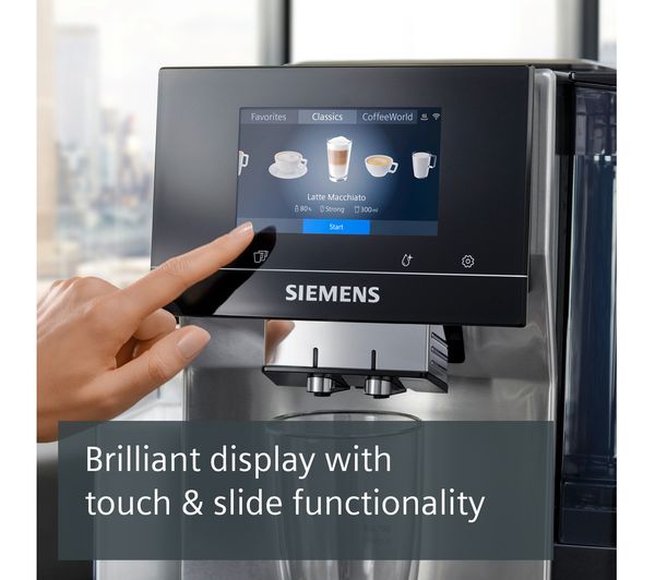 SIEMENS Home Connect TQ703GB7 Smart Bean to Cup Coffee Machine – Inox & Silver