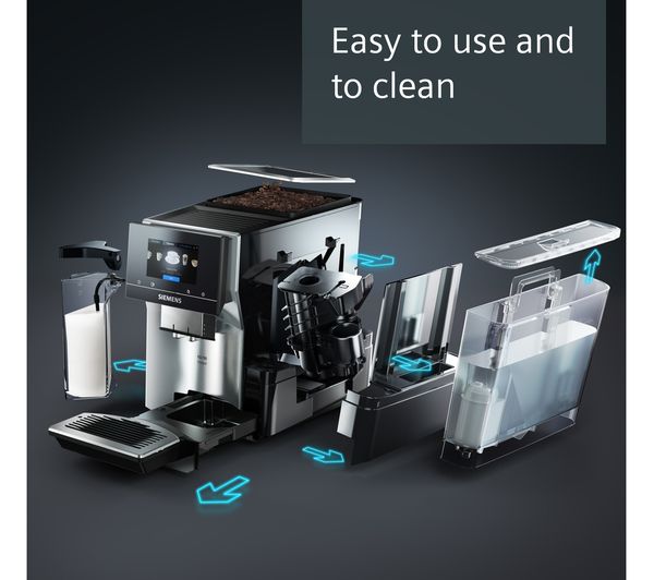 SIEMENS Home Connect TQ703GB7 Smart Bean to Cup Coffee Machine – Inox & Silver