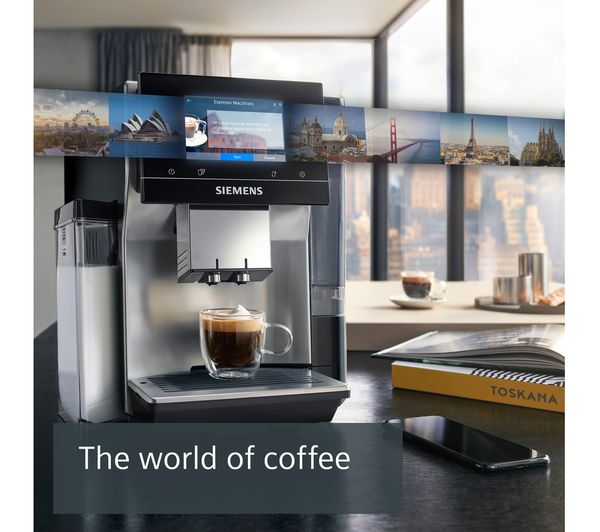 SIEMENS Home Connect TQ703GB7 Smart Bean to Cup Coffee Machine – Inox & Silver