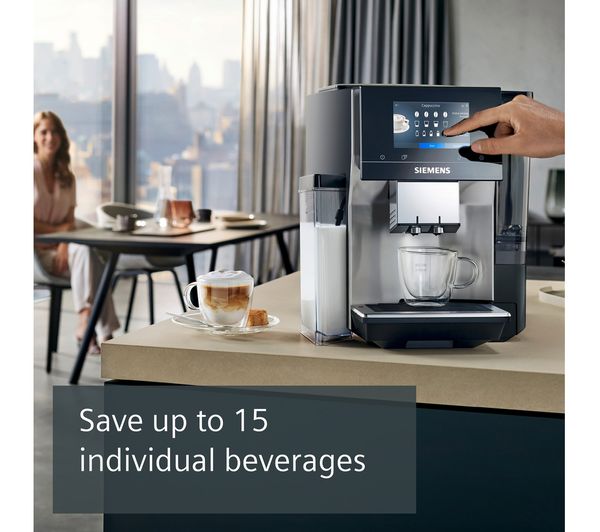 SIEMENS Home Connect TQ703GB7 Smart Bean to Cup Coffee Machine – Inox & Silver