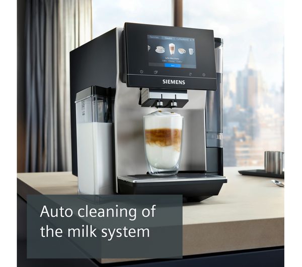 SIEMENS Home Connect TQ703GB7 Smart Bean to Cup Coffee Machine – Inox & Silver
