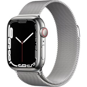 APPLE Watch Series 7 Cellular 4G - Silver Stainless Steel with Silver Milanese Loop 45 mm