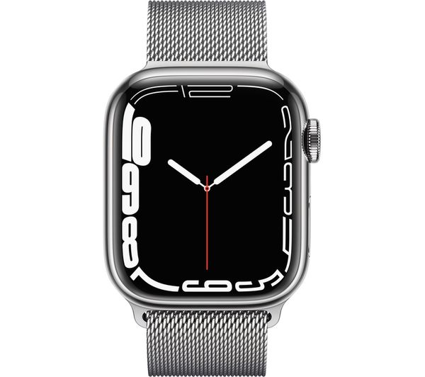 APPLE Watch Series 7 Cellular 4G - Silver Stainless Steel with Silver Milanese Loop 45 mm