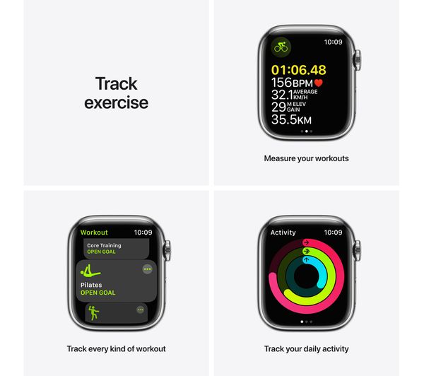 APPLE Watch Series 7 Cellular 4G - Silver Stainless Steel with Silver Milanese Loop 45 mm