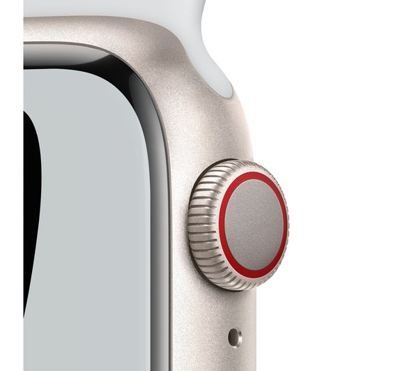 APPLE Watch Series 7 Cellular 4G - Starlight Aluminium with Pure Platinum & Black Nike Sport Band 41 mm