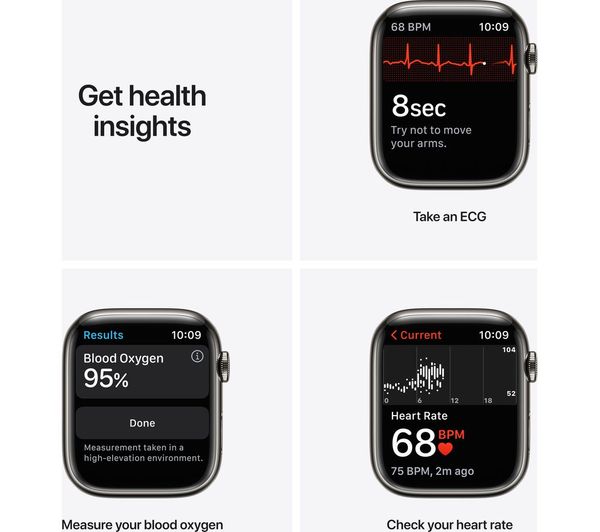 APPLE Watch Series 7 Cellular 4G - Graphite Stainless Steel with Abyss Blue Sport Band 41 mm