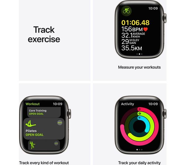APPLE Watch Series 7 Cellular 4G - Graphite Stainless Steel with Abyss Blue Sport Band 41 mm