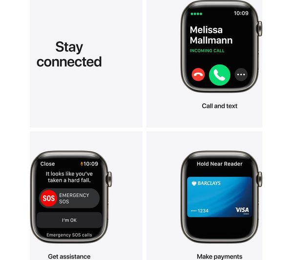 APPLE Watch Series 7 Cellular 4G - Graphite Stainless Steel with Abyss Blue Sport Band 41 mm