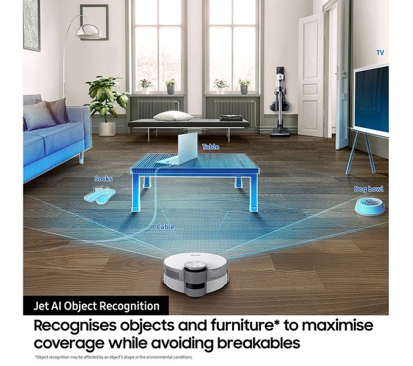 SAMSUNG Jet Bot AI+ VR50T95735W EU Robot Vacuum Cleaner with built-in Clean Station - Misty White