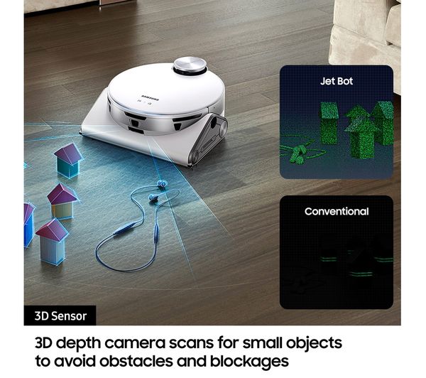 SAMSUNG Jet Bot AI+ VR50T95735W EU Robot Vacuum Cleaner with built-in Clean Station - Misty White
