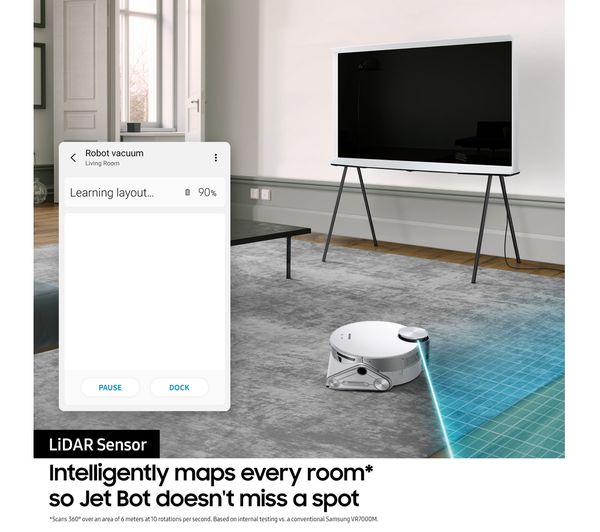 SAMSUNG Jet Bot AI+ VR50T95735W EU Robot Vacuum Cleaner with built-in Clean Station - Misty White