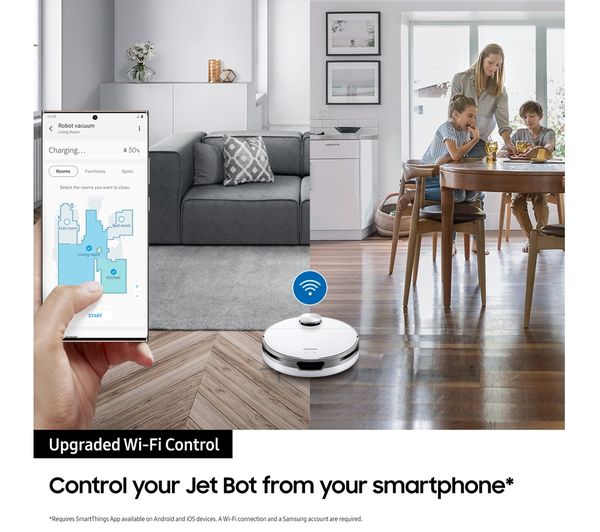 SAMSUNG Jet Bot AI+ VR50T95735W EU Robot Vacuum Cleaner with built-in Clean Station - Misty White