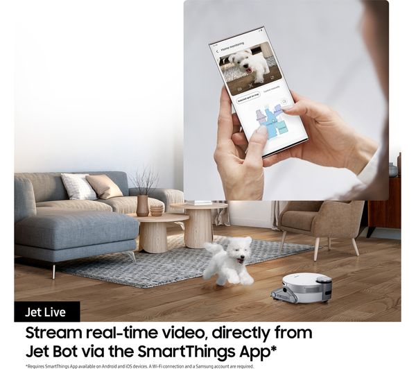 SAMSUNG Jet Bot AI+ VR50T95735W EU Robot Vacuum Cleaner with built-in Clean Station - Misty White