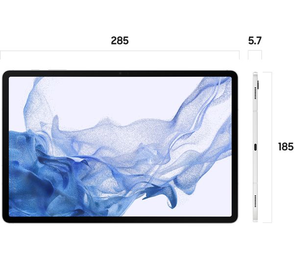 SAMSUNG Galaxy Tab S8 Plus 12.4" Tablet - 256 GB Silver