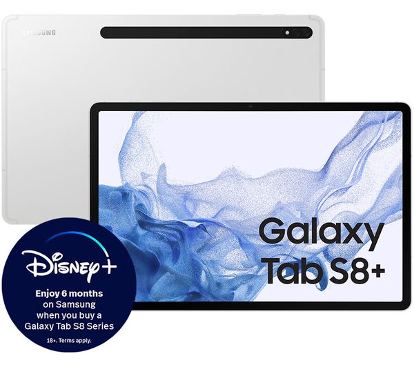 SAMSUNG Galaxy Tab S8 Plus 12.4" Tablet - 128 GB Silver