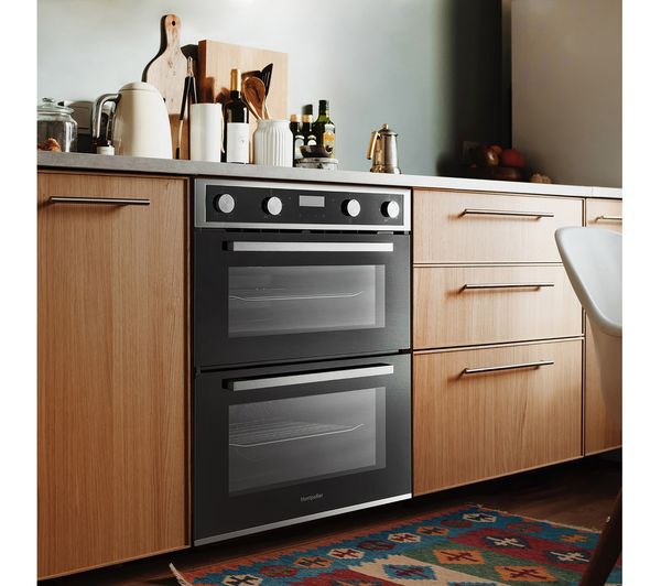 MONTPELLIER DO3550UB Built-under Double Oven - Black & Stainless Steel