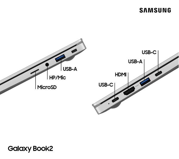 SAMSUNG Galaxy Book2 15.6" Laptop - Intel® Core™ i5 256 GB SSD Silver