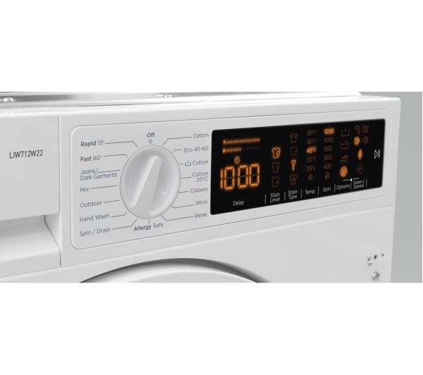 LOGIK T-series LIW712W22 Integrated 7 kg 1200 Spin Washing Machine