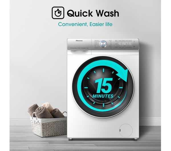 HISENSE QR Series WFQR1014EVAJM 10 kg 1400 Spin Washing Machine - White