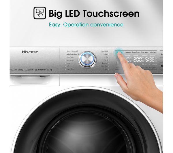 HISENSE QR Series WFQR1014EVAJM 10 kg 1400 Spin Washing Machine - White