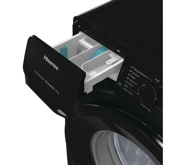 HISENSE WFGE90141VMB 9 kg 1400 Spin Washing Machine - Black