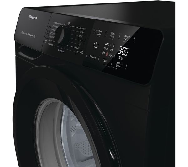 HISENSE WFGE90141VMB 9 kg 1400 Spin Washing Machine - Black