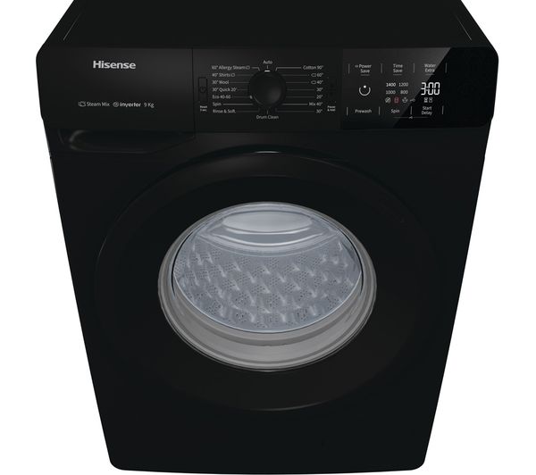 HISENSE WFGE90141VMB 9 kg 1400 Spin Washing Machine - Black