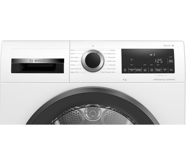 BOSCH Series 6 WQG24509GB 9 kg Heat Pump Tumble Dryer - White