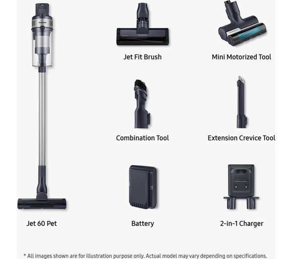 SAMSUNG Jet 60 Pet Max 150 W Suction Power Cordless Vacuum Cleaner with Jet Fit Brush - Teal & Silver