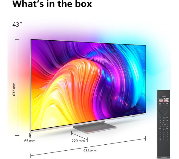 PHILIPS Ambilight 43PUS8807 12 43" Smart 4K Ultra HD HDR LED TV with Google Assistant