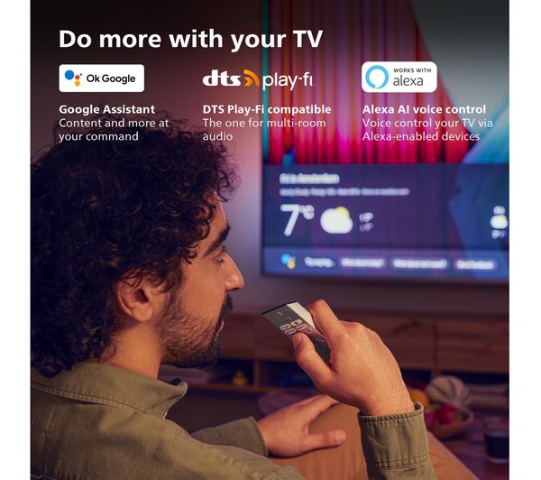 PHILIPS Ambilight 43PUS8807 12 43" Smart 4K Ultra HD HDR LED TV with Google Assistant