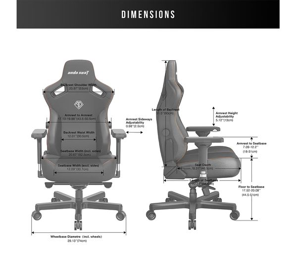 ANDASEAT Kaiser 3 Series Premium Gaming Chair - Elegant Black