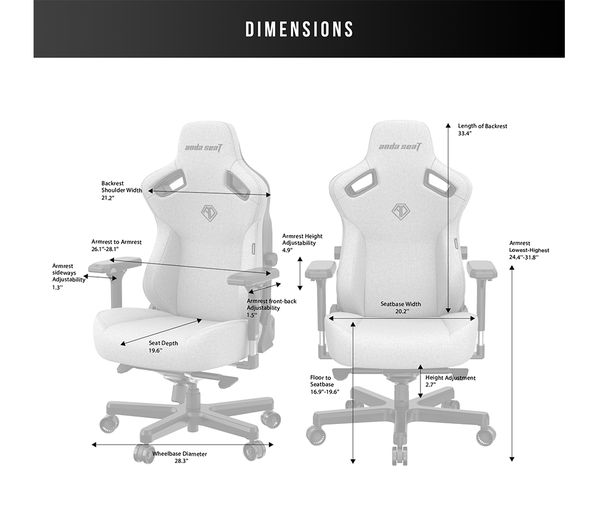 ANDASEAT Kaiser 3 Series Premium Gaming Chair - Ash Grey